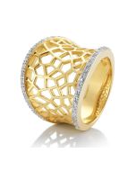 Breuning Rhodium-Gold Plated White Sapphires Ring 42/03305