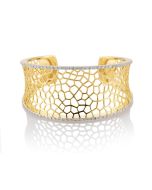 Breuning Exclusive Rhodium and Gold Plated Silver Bangle With White Sapphires 49094402