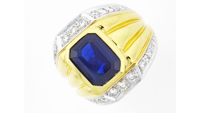Neptune oval light blue sapphire diamond ring - xiao wang jewelry