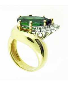 14 K Gold Diamond and Tourmaline Ring 29718027