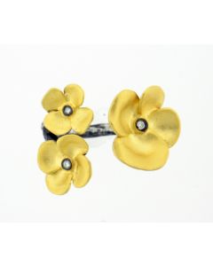 Kurtulan 24K Gold Fusion and Silver Hanedan  Flowers Ring 