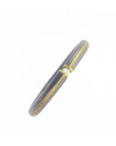 TITANIUM & 18 K GOLD DIAMOND WEDDING BAND SIZE 10.5