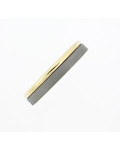 TITANIUM & 18K GOLD WEDDING BAND, SIZE 10.5