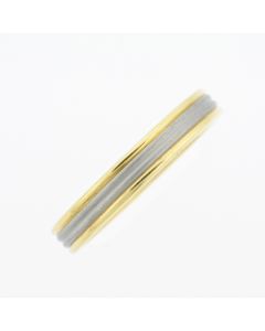 TITANIUM & 18K SOLID  GOLD 4.00 mm WEDDING BAND, SIZE 10.75
