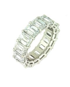 Emerald Cuts Diamond  Eternity Band 15 EC12.25 CRT D-F VS