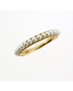 14K Gold Fresh Water Pearl Anniversary  Ring 26514912