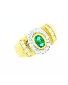 Milano Piero's Exclusive 18K Gold Diamond And Emerald ring 27020012