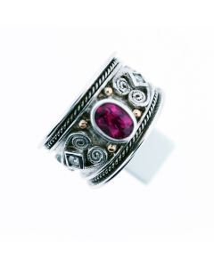 Eli's Jewels exclusive silver Etruscan Rubellite ring 29034045