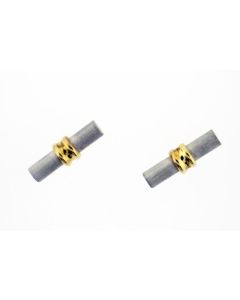 TITANIUM & 18 K GOLD SPIROL EARRINGS.32757307