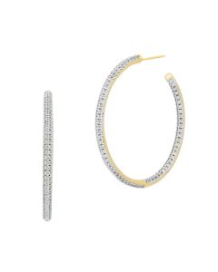 Freida Rothman Pave Hoop Earrings AHPYZE17-14k