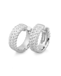 Breuning Rhodium Plated Braded Silver Earrings 06/61113
