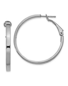 Breuning Exclusive  Rhodium Plated 30 mm Hoop Earrings 06/70407