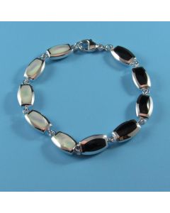 Dobbs Reversible Silver Black Agate-Mother Of Pearls bracelet Rhodium 49055400