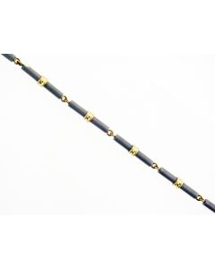 Titanium And 18K Gold Links Bracelet 