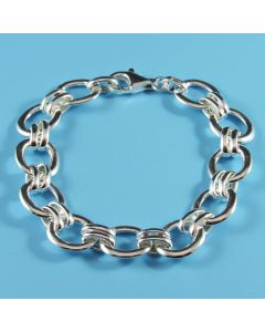 Dobbs Exclusive Rhodium Plated Sterling Silver Double Rolo Connected