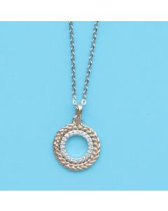 Dobbs Two-Tone Double Circle Pendant With CZ 59055510