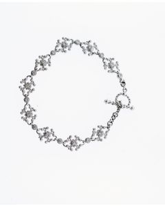 Eli's Jewels Exclusive Aegean Silver and Diamonds flexible bracelet