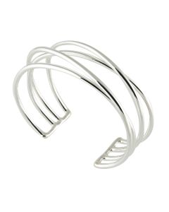 Sterling Silver Thin Wired Cuff Bangle Bracelet 49014666