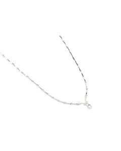 18 K White Gold Made In Italy Bamboo Links Necklace 50000377