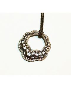 Eli's Jewels Exclusive  Oxidized Silver pendant with Yellow Sapphires 