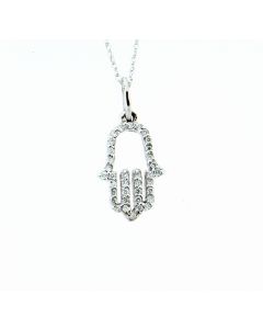 14K WHITE GOLD DIAMOND HAMSA 61414678