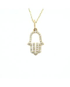 14 K   GOLD DIAMOND HAMSA 61414679