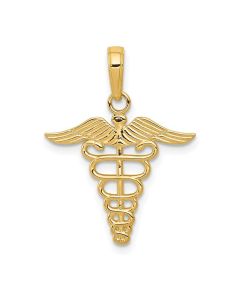 14K Gold Caduceus pendant