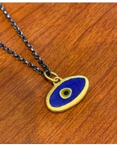 Kurtulan 24K Gold Oval  Evil eye Pendant 