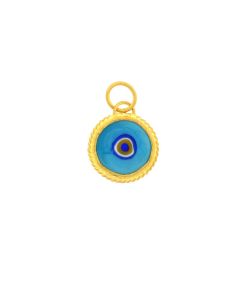 Kurtulan 24K Gold Filigree Framed Exclusive Evil Eye Pendant