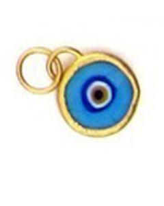 Kurtulan  24K Gold Blue 8 mm Evil Eye Pendant-Charm