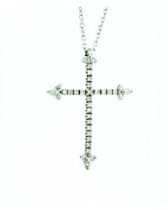 18 K White Gold Diamond Cross 65810005