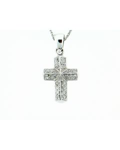 18K Gold Pave' Set Diamonds Cross 65880013 