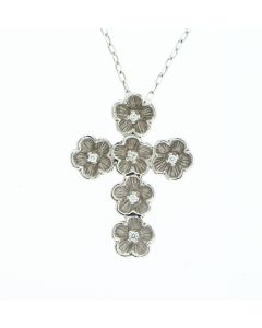 18K White Gold Cross Pendant 65880076