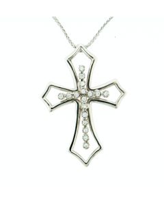 18 K White Gold Diamond Cross 65880080