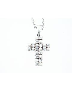18 K White Gold Diamond Cross 65883015
