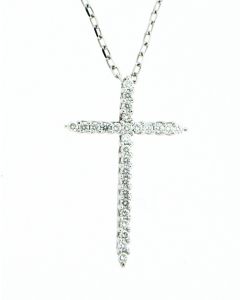 18 K White Gold Diamond Cross 65883023