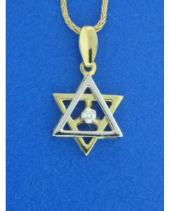 18K TWO TONE GOLD STAR OF DAVID 65889021