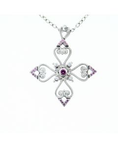 Byzantine Eli's Jewels Exclusive Etruscan Aegean Cross with Pink  Sapphires 69034608