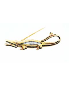 14 K Gold Alligator Diamond Pin 72072028