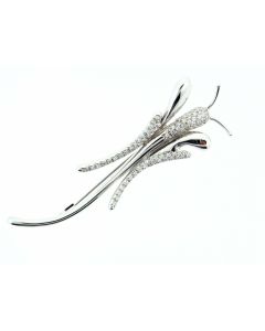 18K Gold And Diamonds Dragonfly Brooch 