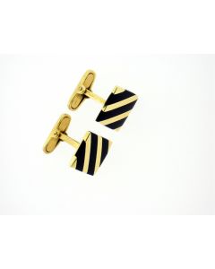 18K GOLD CUFFLINKS WITH ONYX BY LUIGI TAVANTY