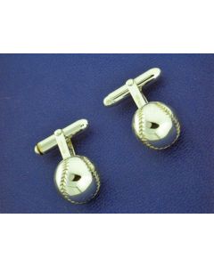 SILVER BASEBALL BALL CUFFLINKS