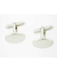 SILVER OVAL CUFFLINKS ENGRAVABLES