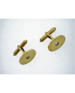 14K GOLD CUFFLINKS WITH DIAMONDS