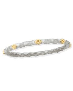 Gabrielle Bruni Palladium Silver and 18K gold Solid Bangle Bracelet