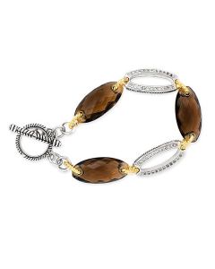 Gabrielle Bruni  Crystals Collection Smoky Quartz and White Sapphire Link Bracelet