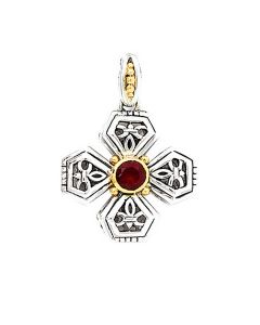 Gabrielle Bruni Etruscan Garnet Cross Pendant