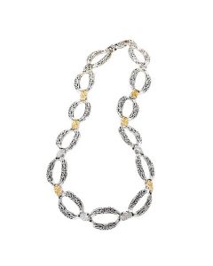 Gabrielle Bruni Links Collection, Palladium Silver and 18K gold Necklace
