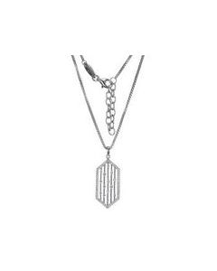 Charles Garnier Sterling Silver Rhodium Plated Necklace 59095547