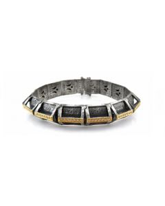 Kurtulan 24K Gold and Silver Hanedans Byzantine Diamond Links Bracelet 